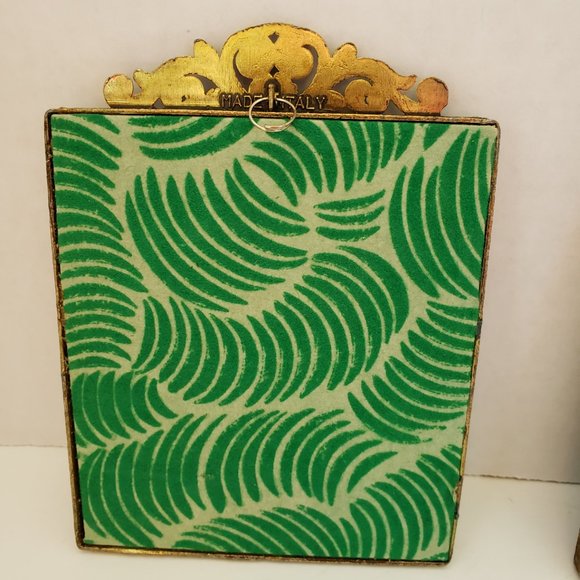 Vintage pair Italian Filigree Gold and Black Floral Art - Picture 4 of 8